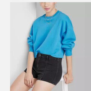 Women’s Super High Rise Seamed Jeans Shorts Wild Fable size 6 black